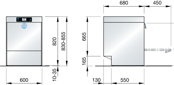 Gläserspülmaschine M-iClean Massbild