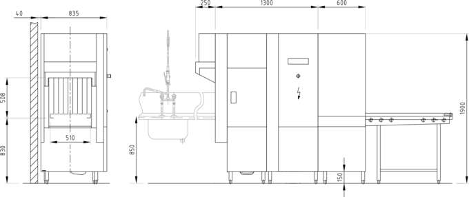 Massblatt Korbtransportspülmaschine UPster K